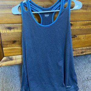 Racer back blue athletic tank top